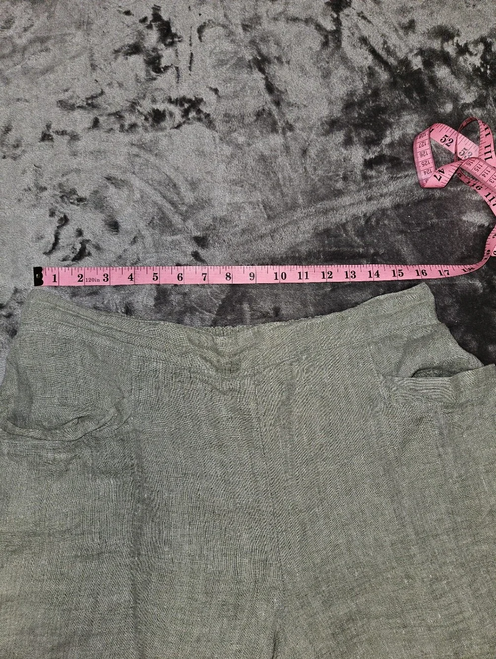 FLAX Women's Light Sage Linen Pants Large Classic Casual Granola Closet Staple